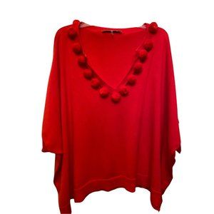 Trina Turk Red V-Neck Sweater